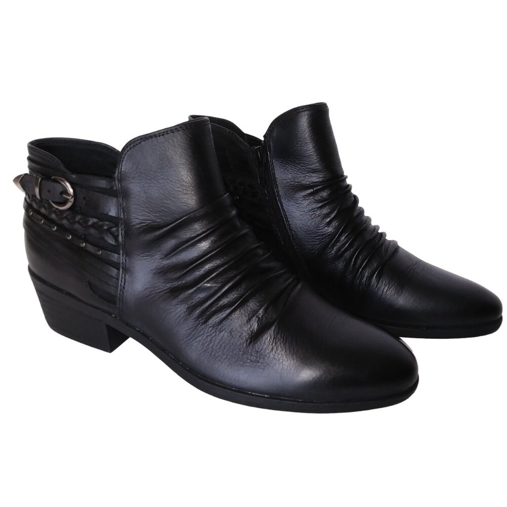 Pure Sole "Gwen" Leather Black Shootie Bootie- 8.5M